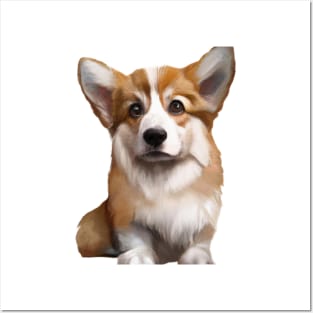 Cute Pembroke Welsh Corgi Drawing Posters and Art